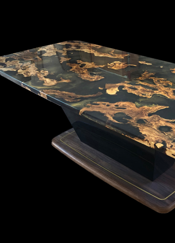 Epoxy resin and olive root table